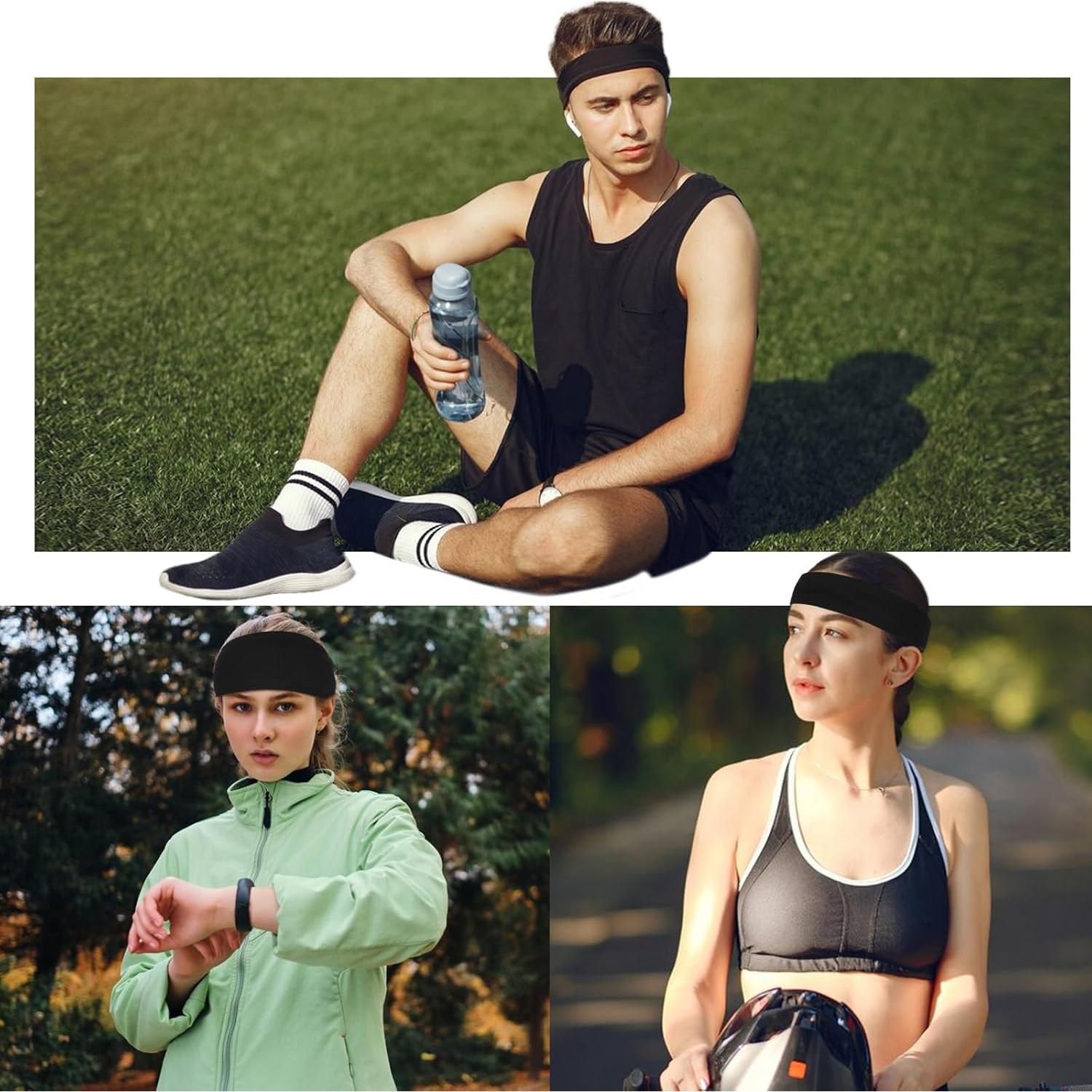 6 Bandas para la Cabeza Absorbentes Classicseali - Negro