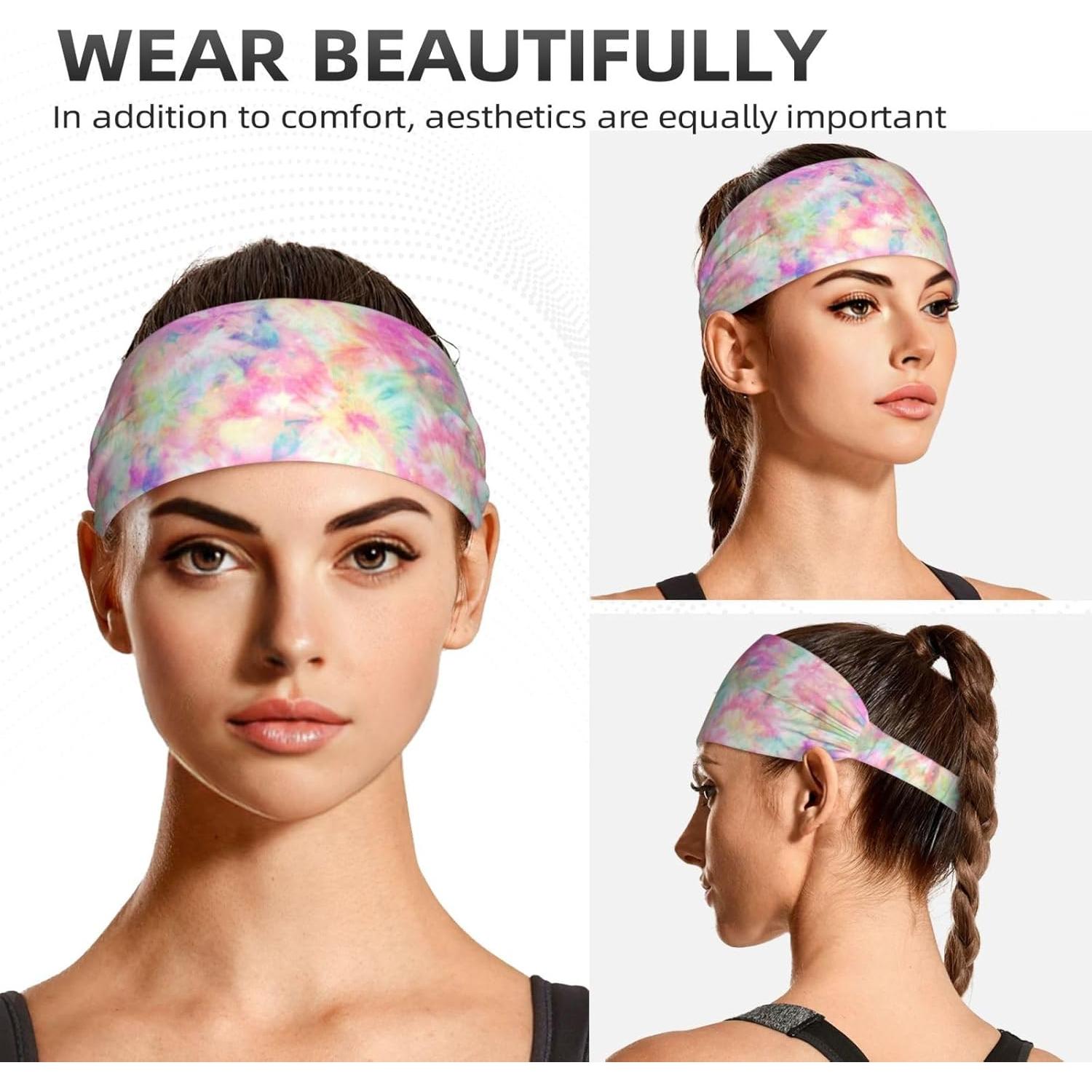 Banda para la cabeza deportiva TINUADEE unisex - Tie Dye Rosa