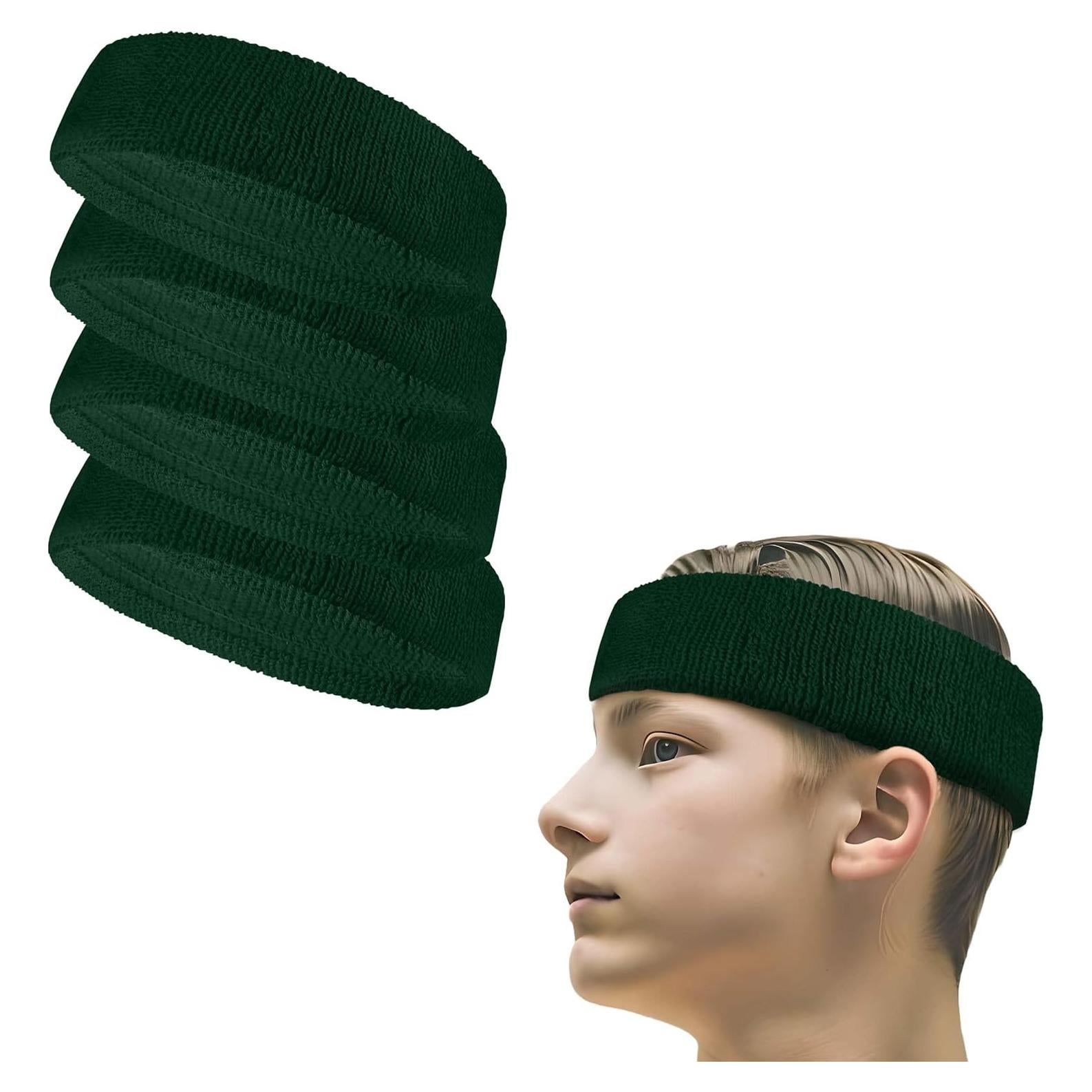 Banda para la cabeza Couver Terry 4 piezas Verde oscuro