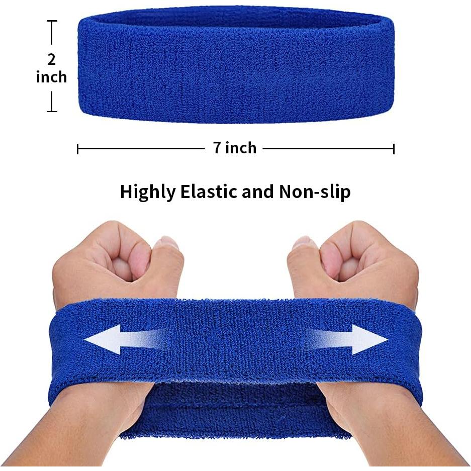 GOGO Sports Headband Sweatband Athletic Terry Cloth Head Band Men and Women