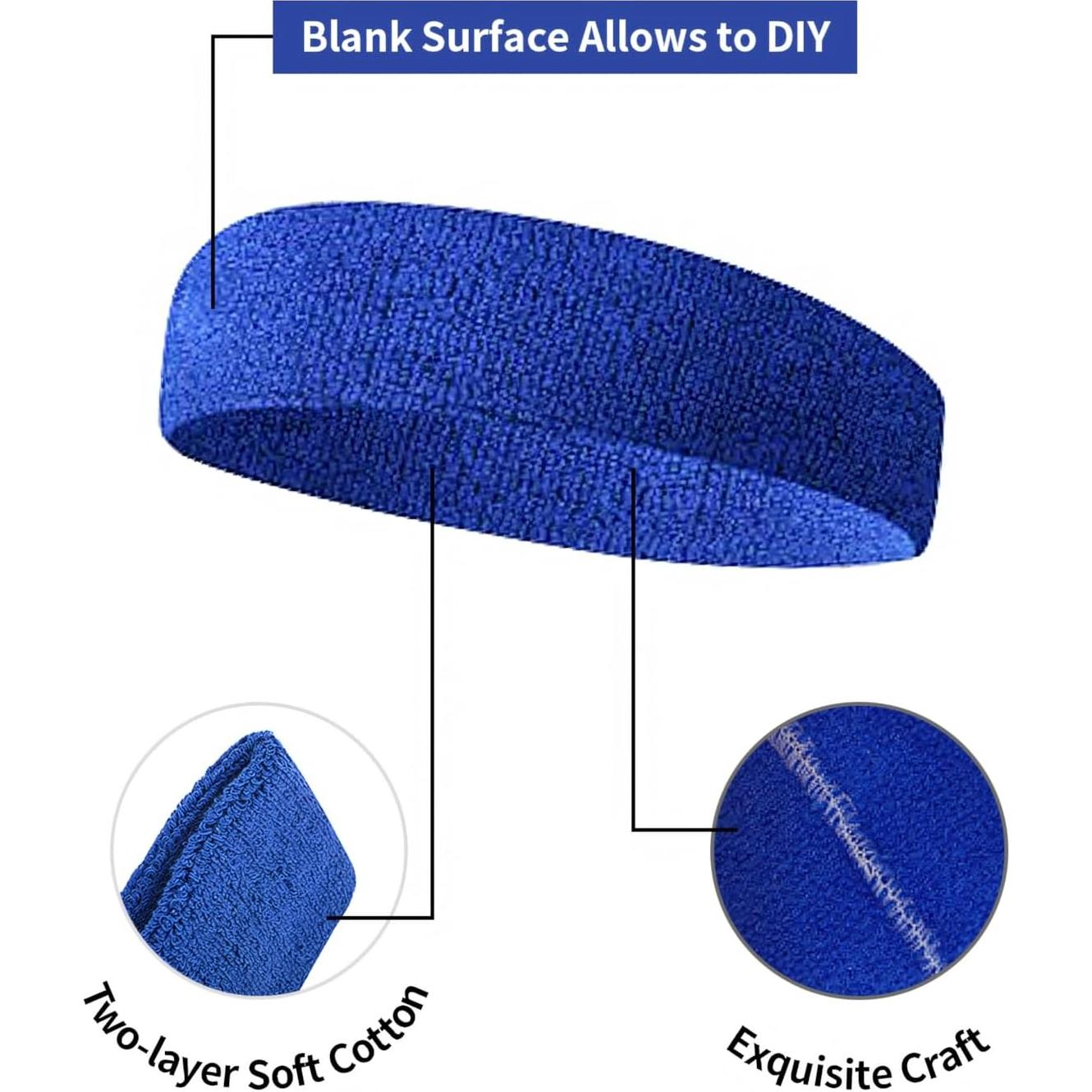 GOGO Sports Headband Sweatband Athletic Terry Cloth Head Band Men and Women