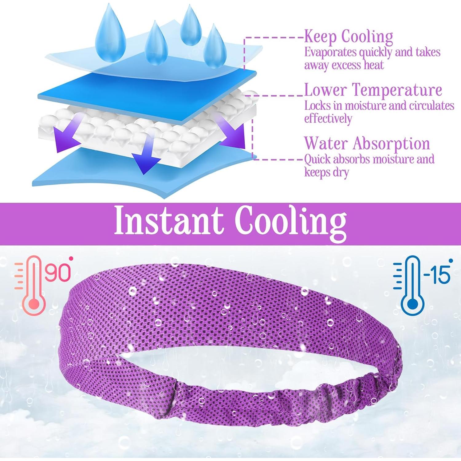 4 Bandas para la Cabeza Refrigerantes Wanmu - Secado Rápido