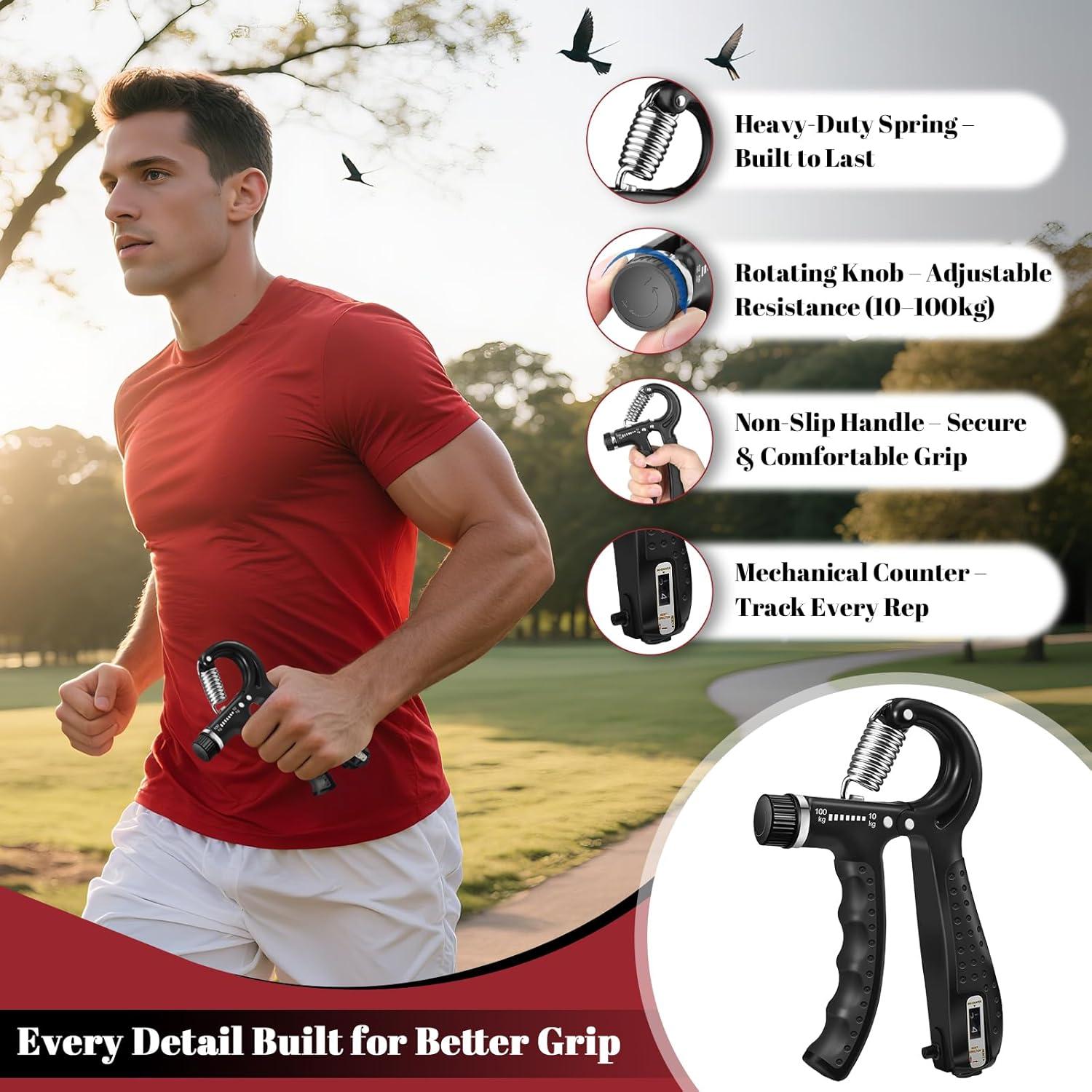 Kit de Entrenador de Fuerza de Agarre Cordial Sanguine 8 Piezas