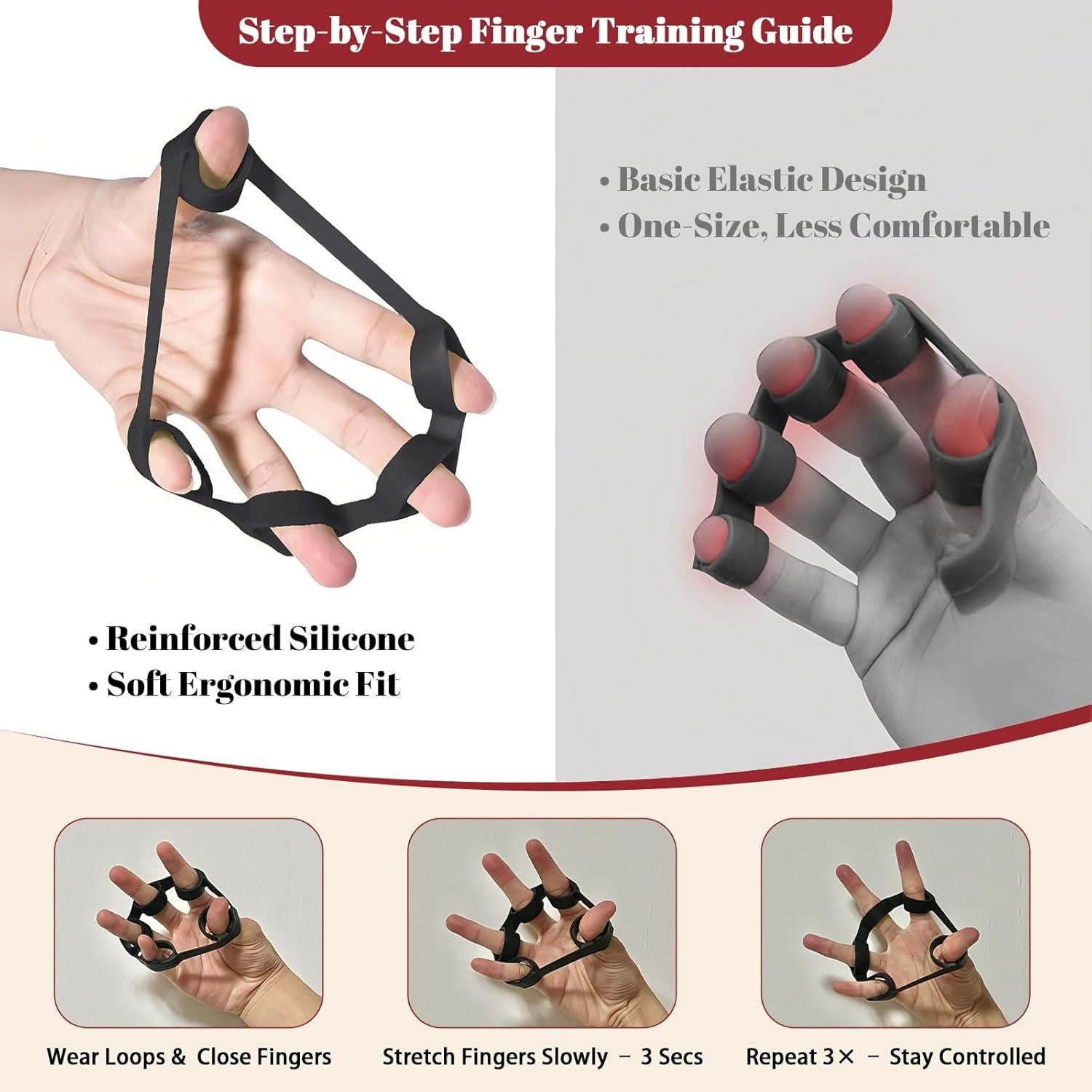 Kit de Entrenador de Fuerza de Agarre Cordial Sanguine 8 Piezas