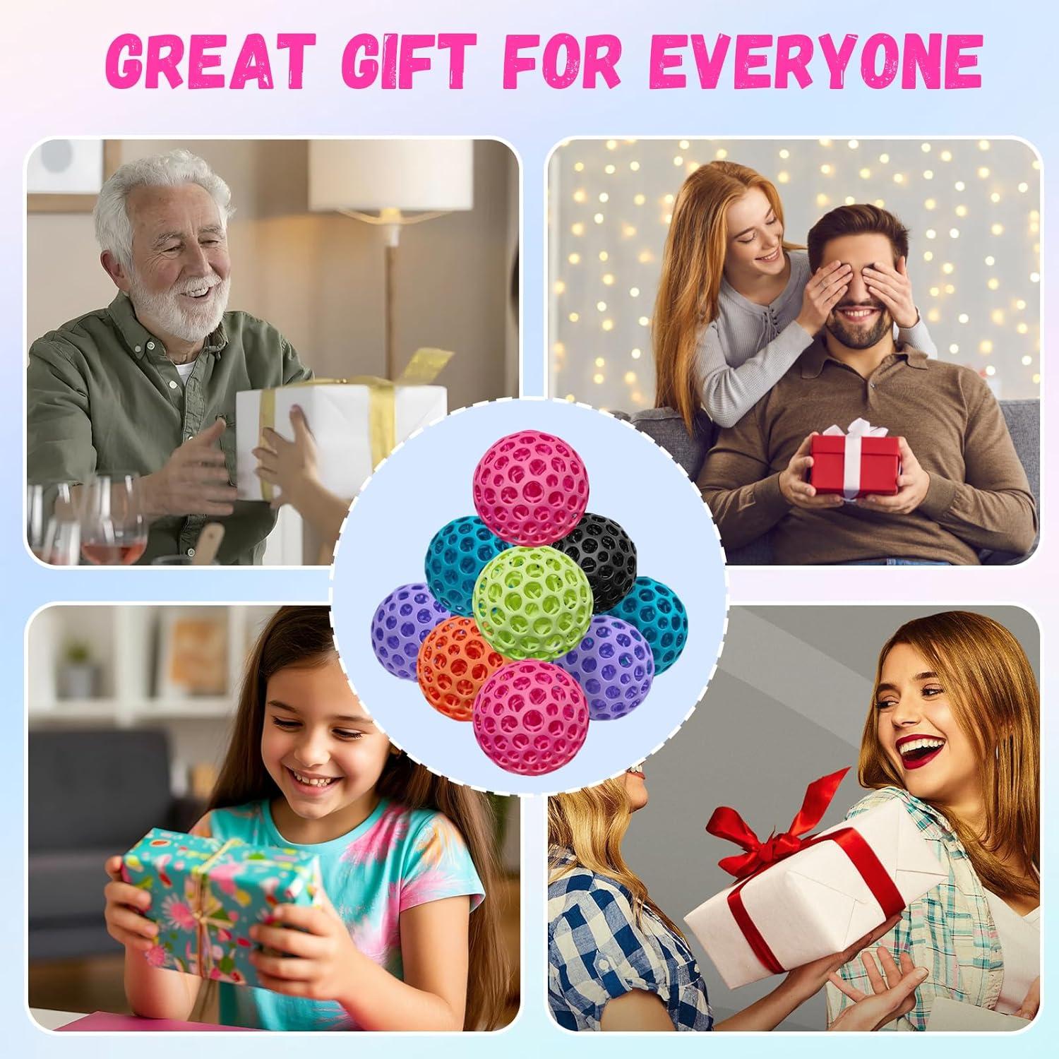 2 PCs Pelotas Antiestrés Silenciosas 3D Azul y Rojo