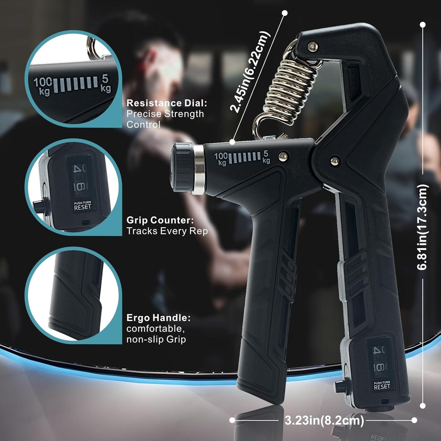 Entrenador de Fuerza de Agarre Uiuqekel Ajustable 5-100 kg