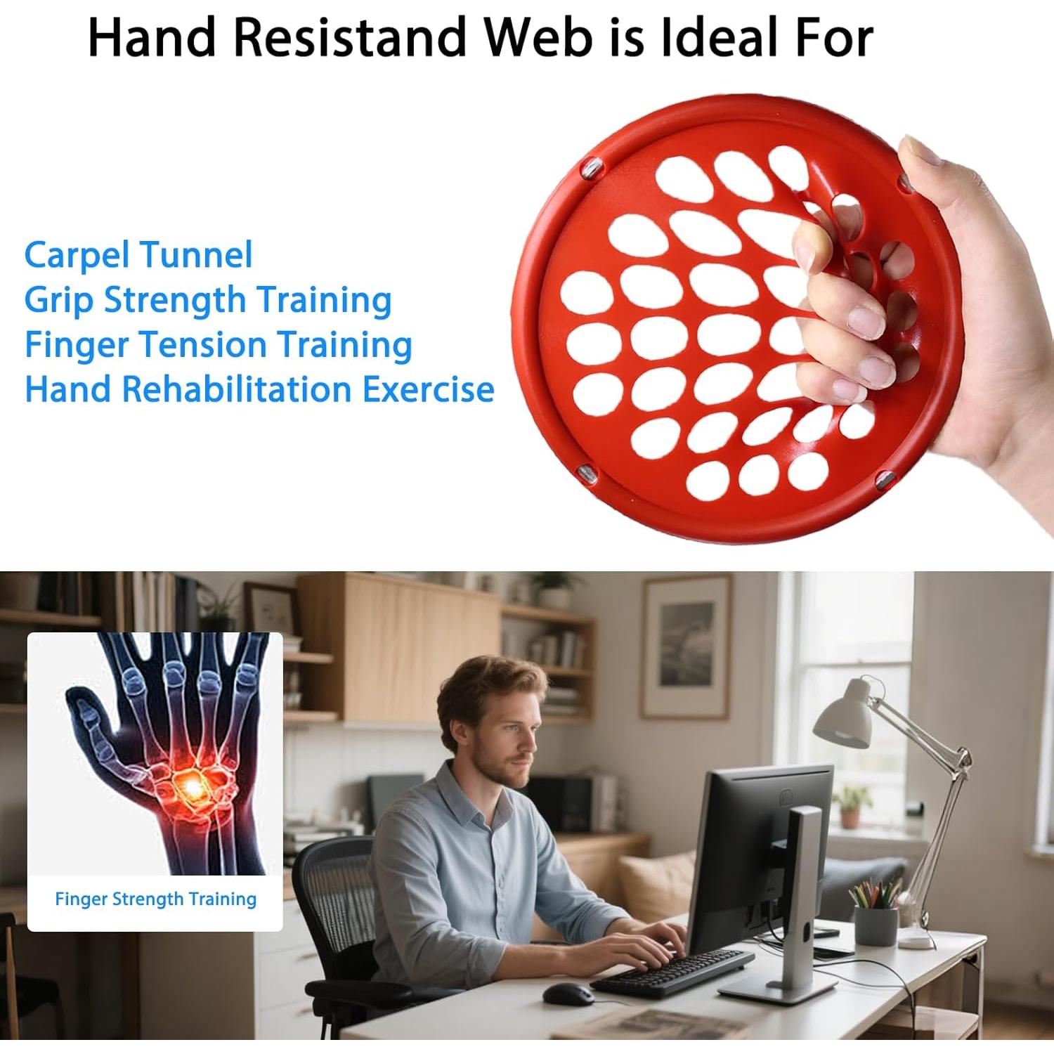 Red de Ejercicio de Mano Veroral 18 cm - Fortalecedor de Agarre