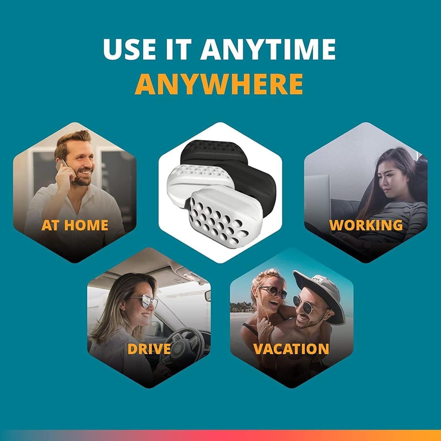 Ejercitador Facial de Mandíbula Jawfit - Silicona Médica - Negro