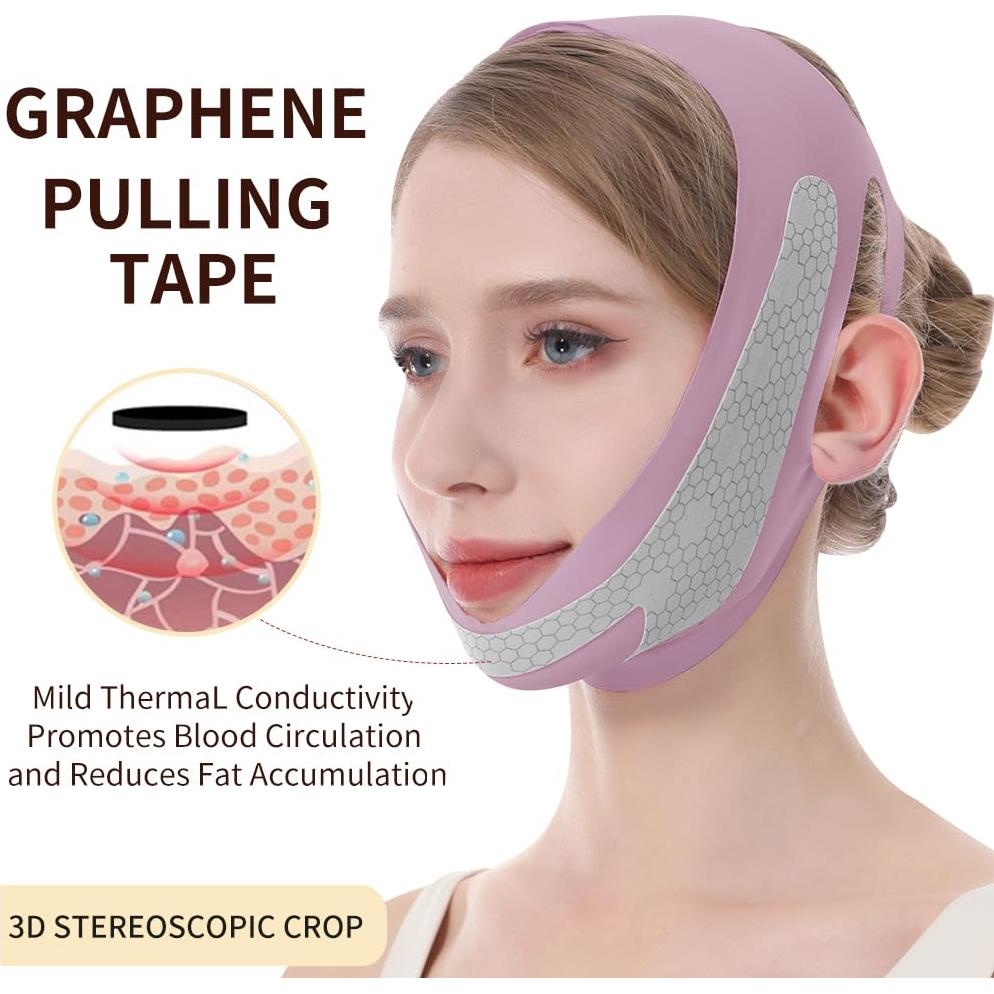 Mascarilla V-Line ROWMATE de Grafeno para Papada - Lila M