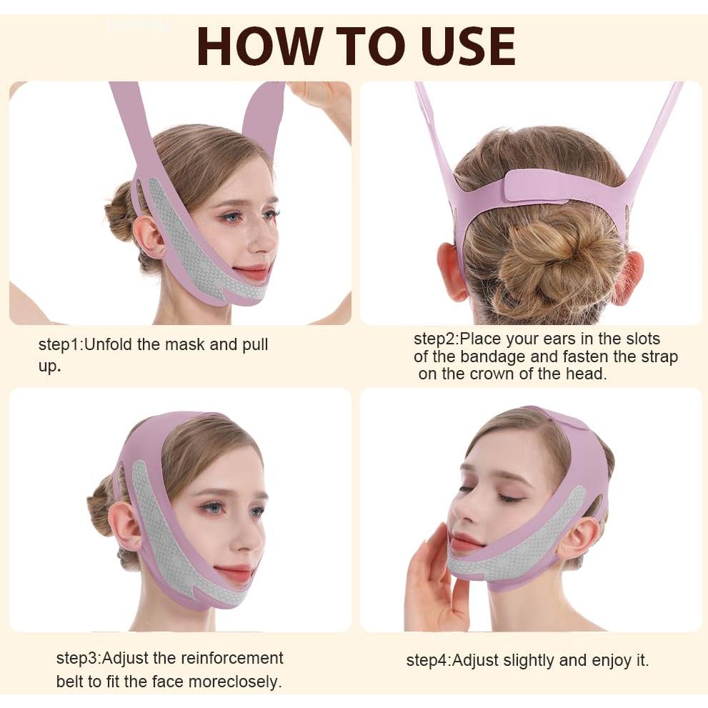 Mascarilla V-Line ROWMATE de Grafeno para Papada - Lila M