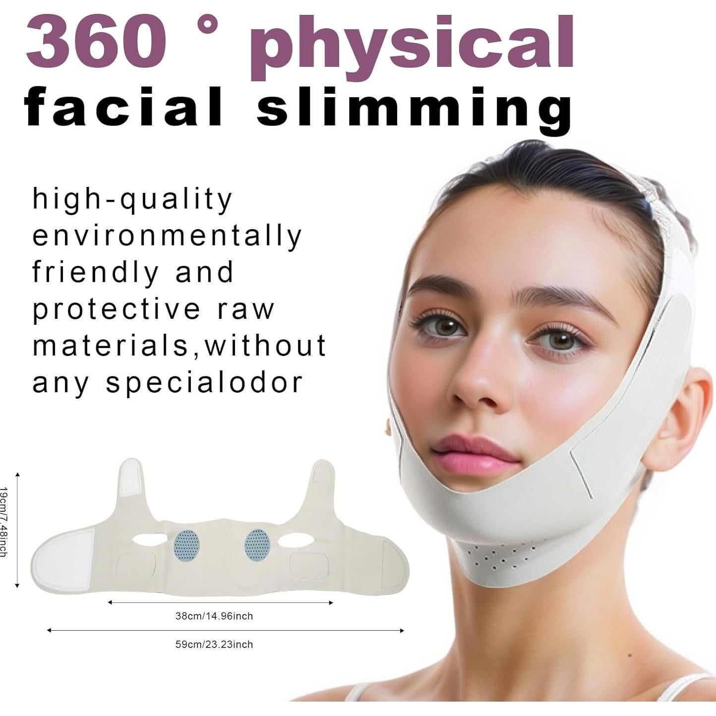 Mascarilla Levantadora Facial Reutilizable - Verde - 59cm