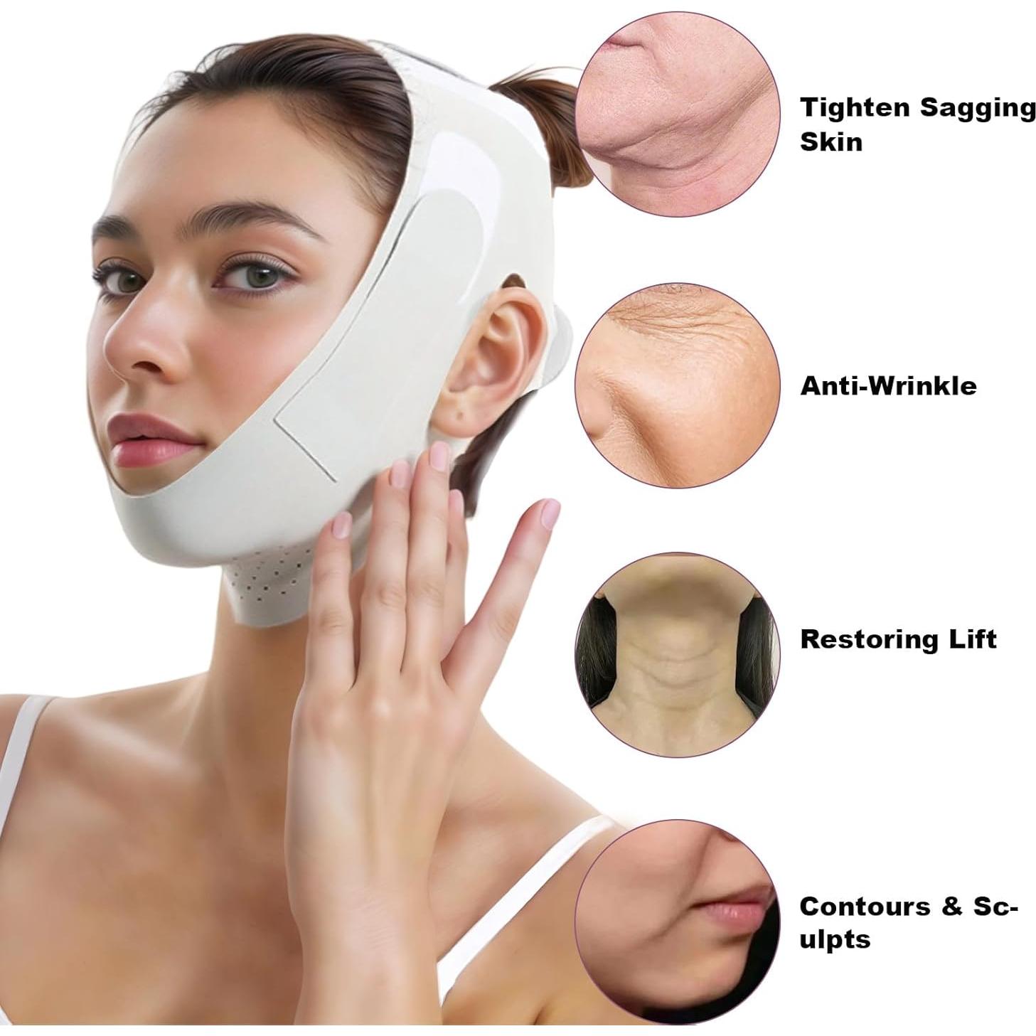 Mascarilla Levantadora Facial Reutilizable - Verde - 59cm