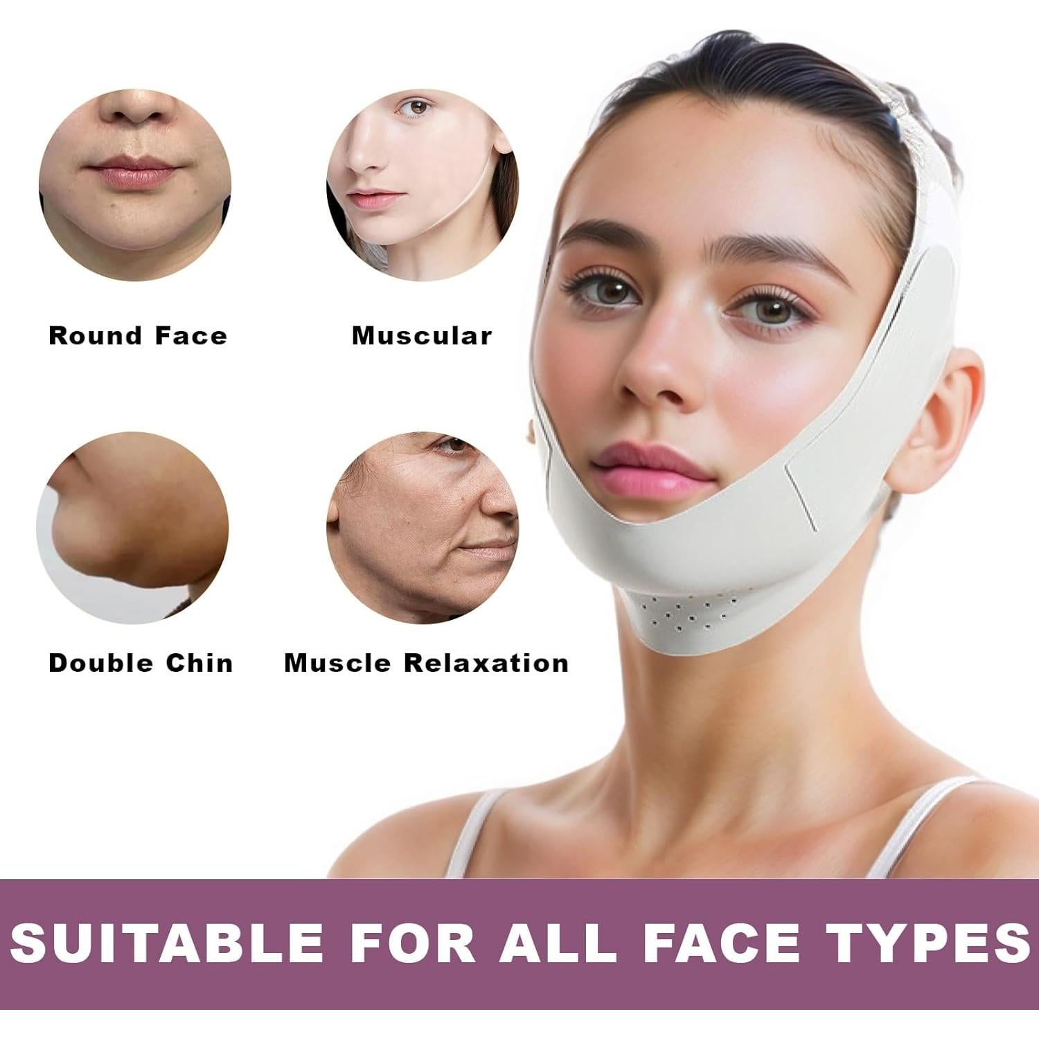 Mascarilla Levantadora Facial Reutilizable - Verde - 59cm