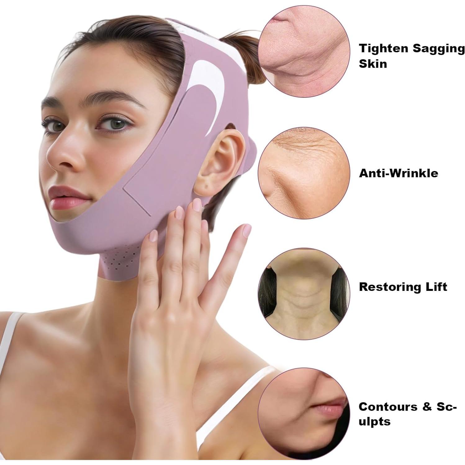 Mascarilla Reutilizable Levantadora de Línea V - Púrpura