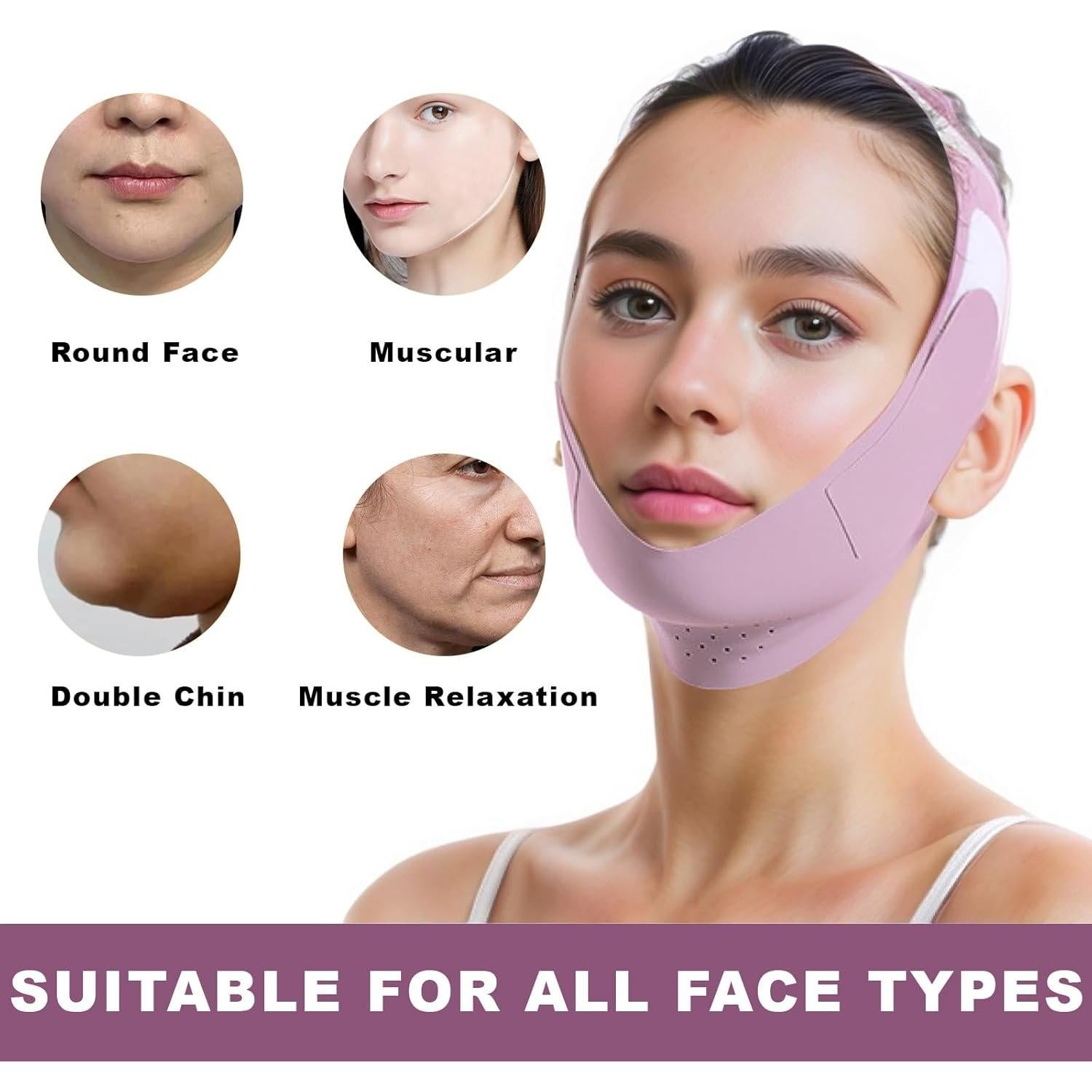 Mascarilla Reutilizable Levantadora de Línea V - Púrpura