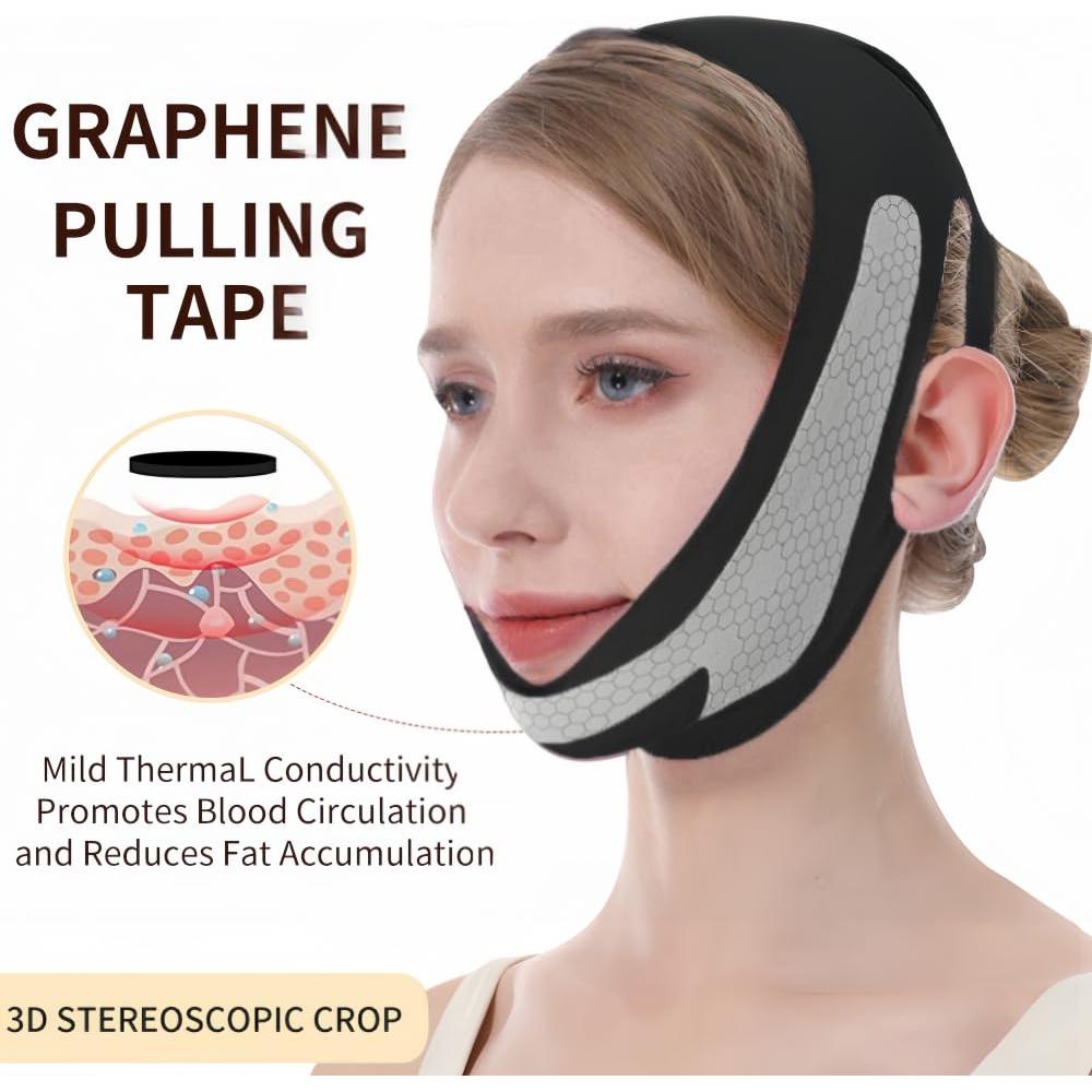 Máscara V-Line ROWMATE de Grafeno para Doble Barbilla - Negro