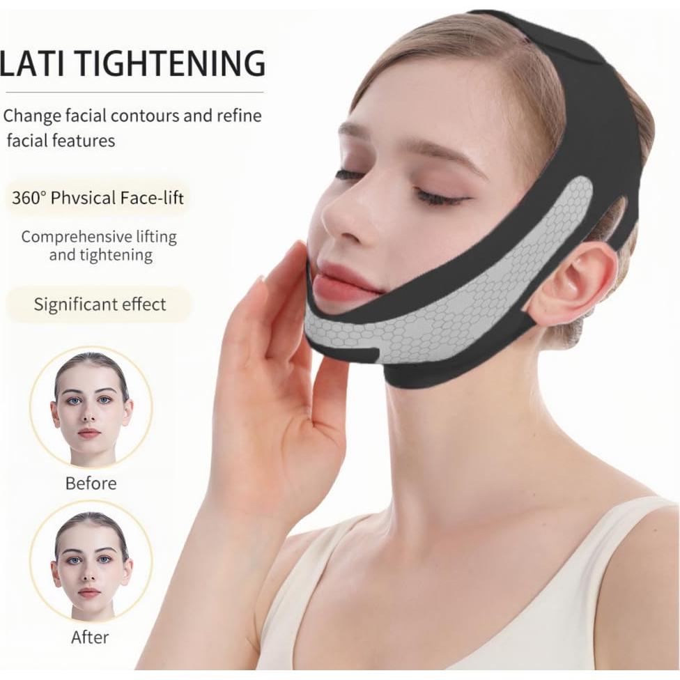 Máscara V-Line ROWMATE de Grafeno para Doble Barbilla - Negro