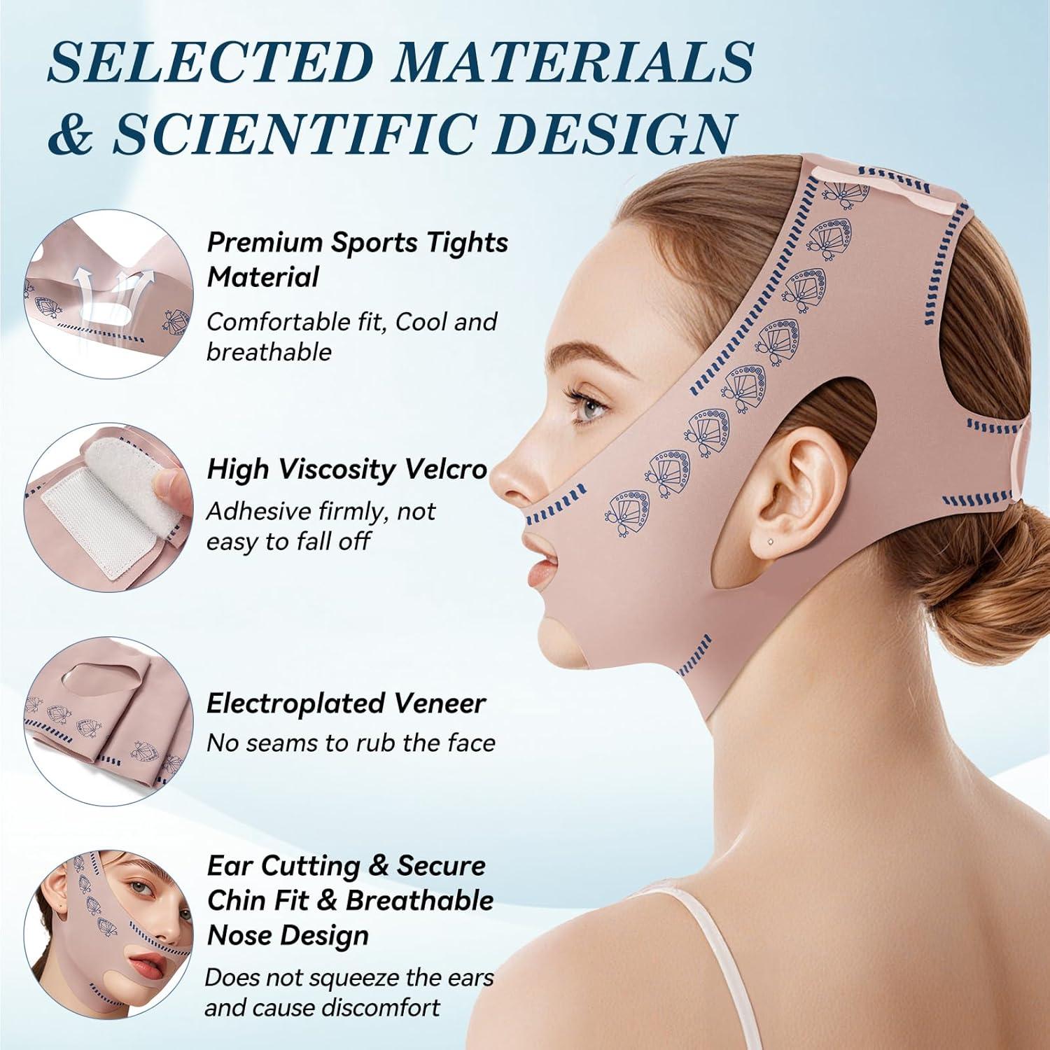 Correa de Barbilla Ajustable JUSRON para Dormir - Modelador Facial