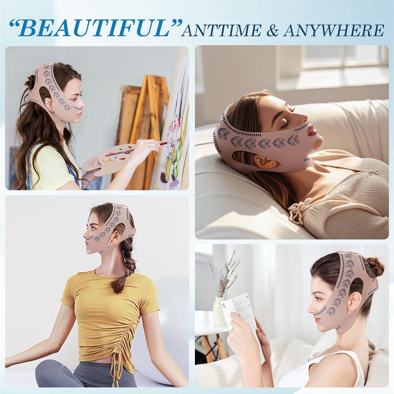 Correa de Barbilla Ajustable JUSRON para Dormir - Modelador Facial