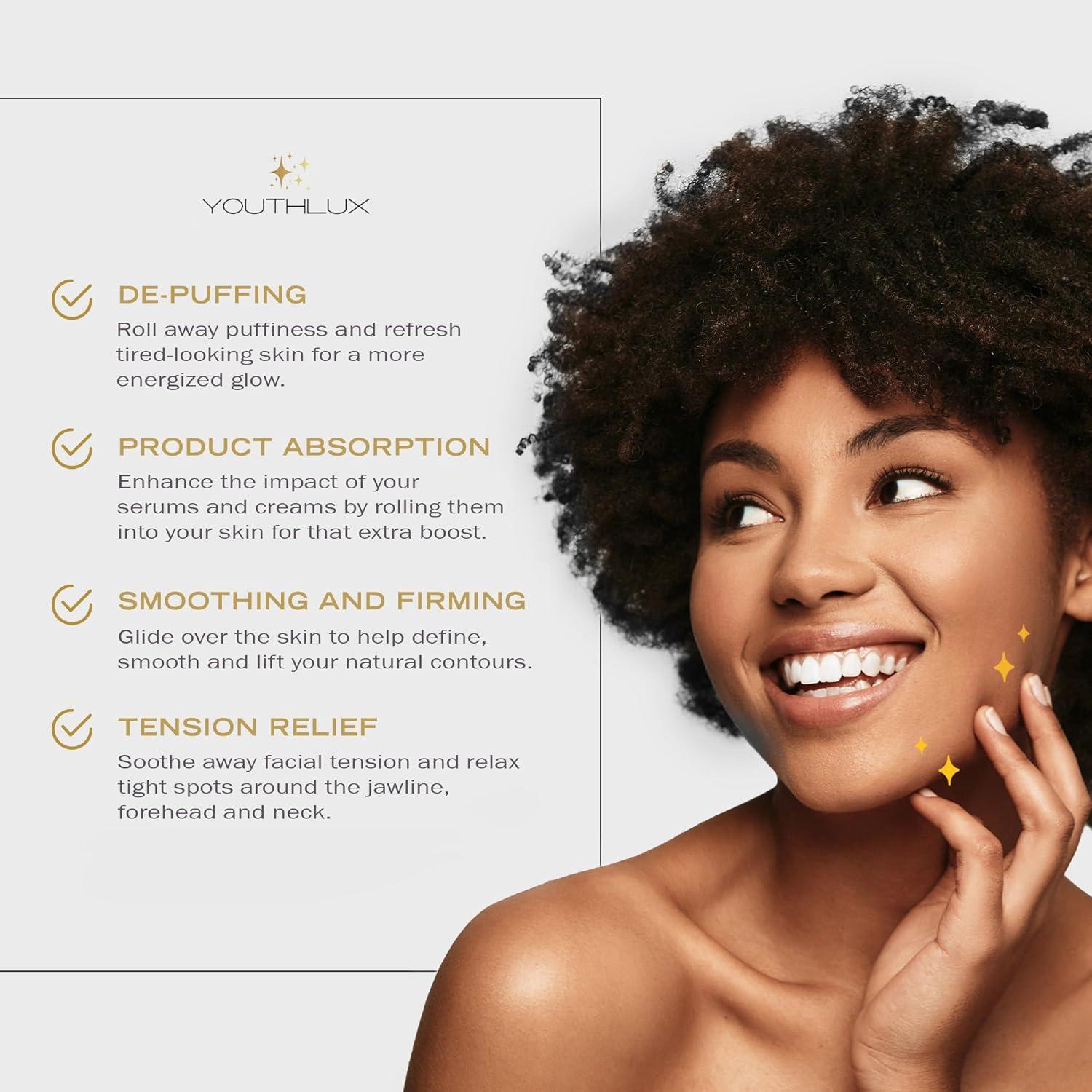 Rodillo Facial de Germanio YOUTHLUX - Masaje Desinflamante Negro