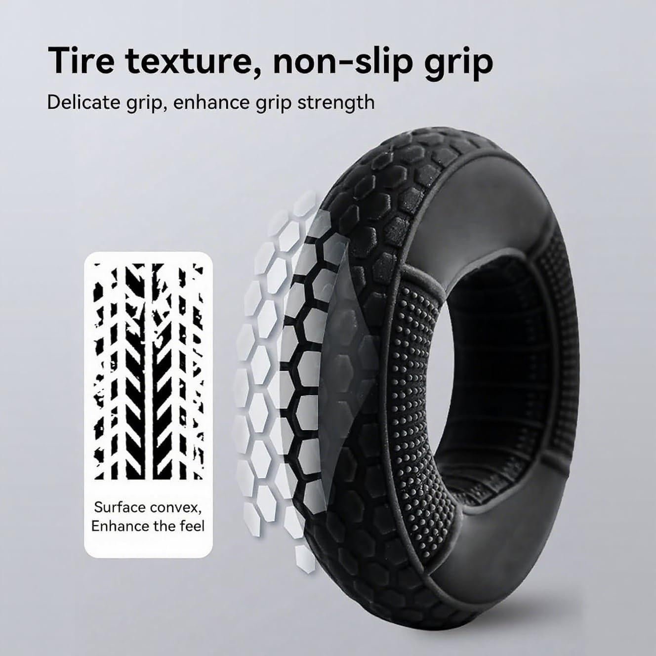 Juego de Fortalecedores de Agarre Hryspbvm - Silicona Gris y Negro