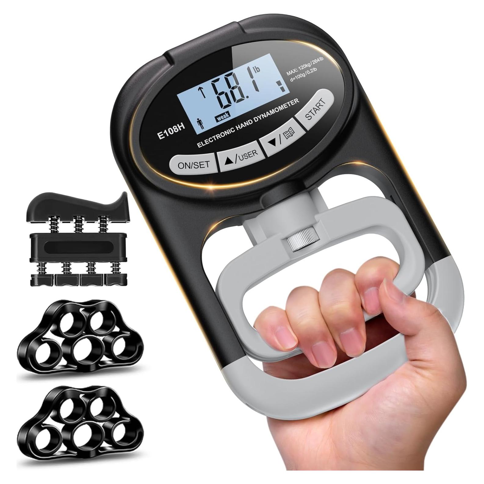 Probador de Fuerza de Agarre HICHOR con Pantalla LCD 120 kg