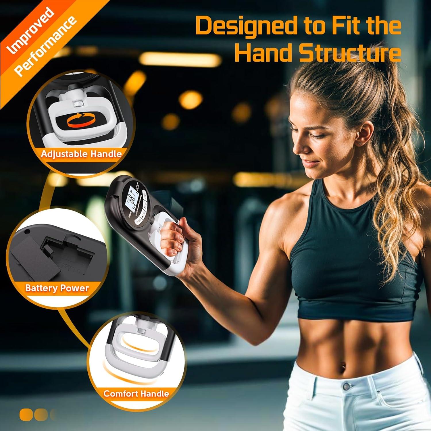 Probador de Fuerza de Agarre HICHOR con Pantalla LCD 120 kg