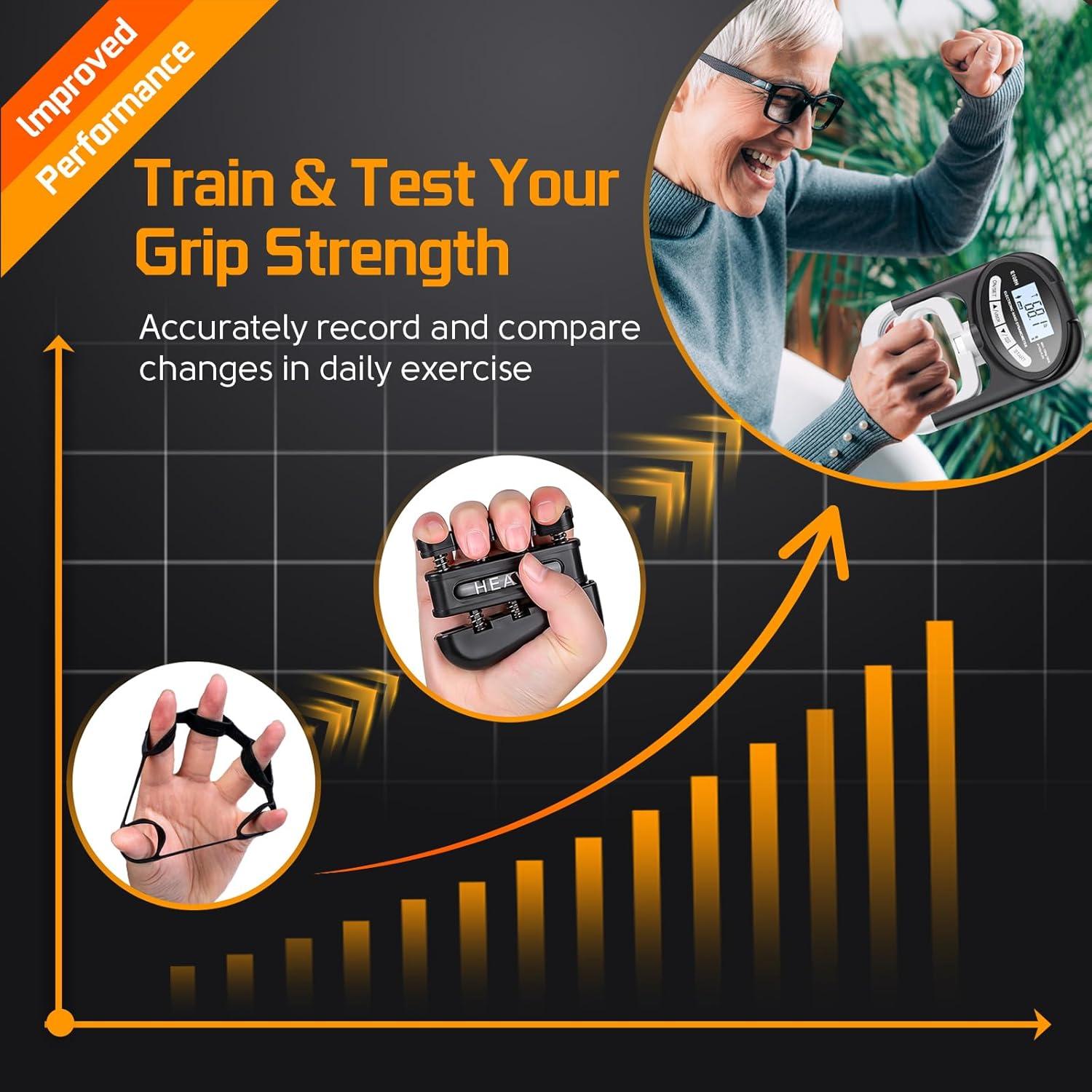 Probador de Fuerza de Agarre HICHOR con Pantalla LCD 120 kg