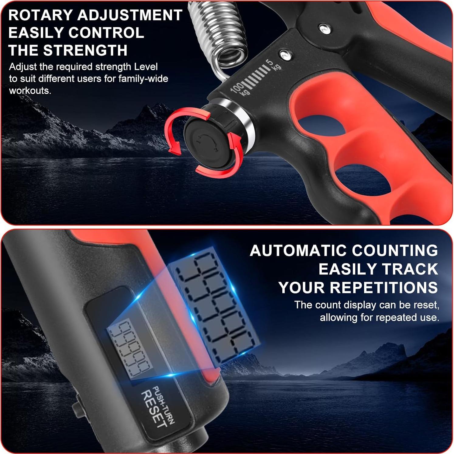 Entrenador de Fuerza de Agarre Keria Ajustable 5-100KG