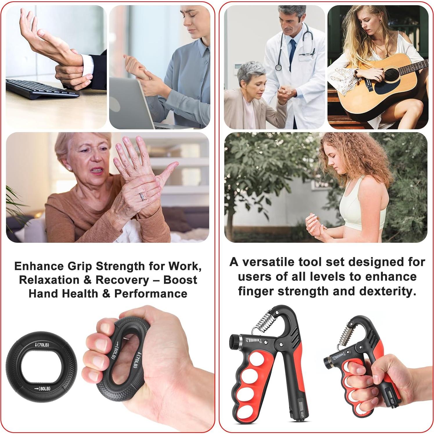 Entrenador de Fuerza de Agarre Keria Ajustable 5-100KG