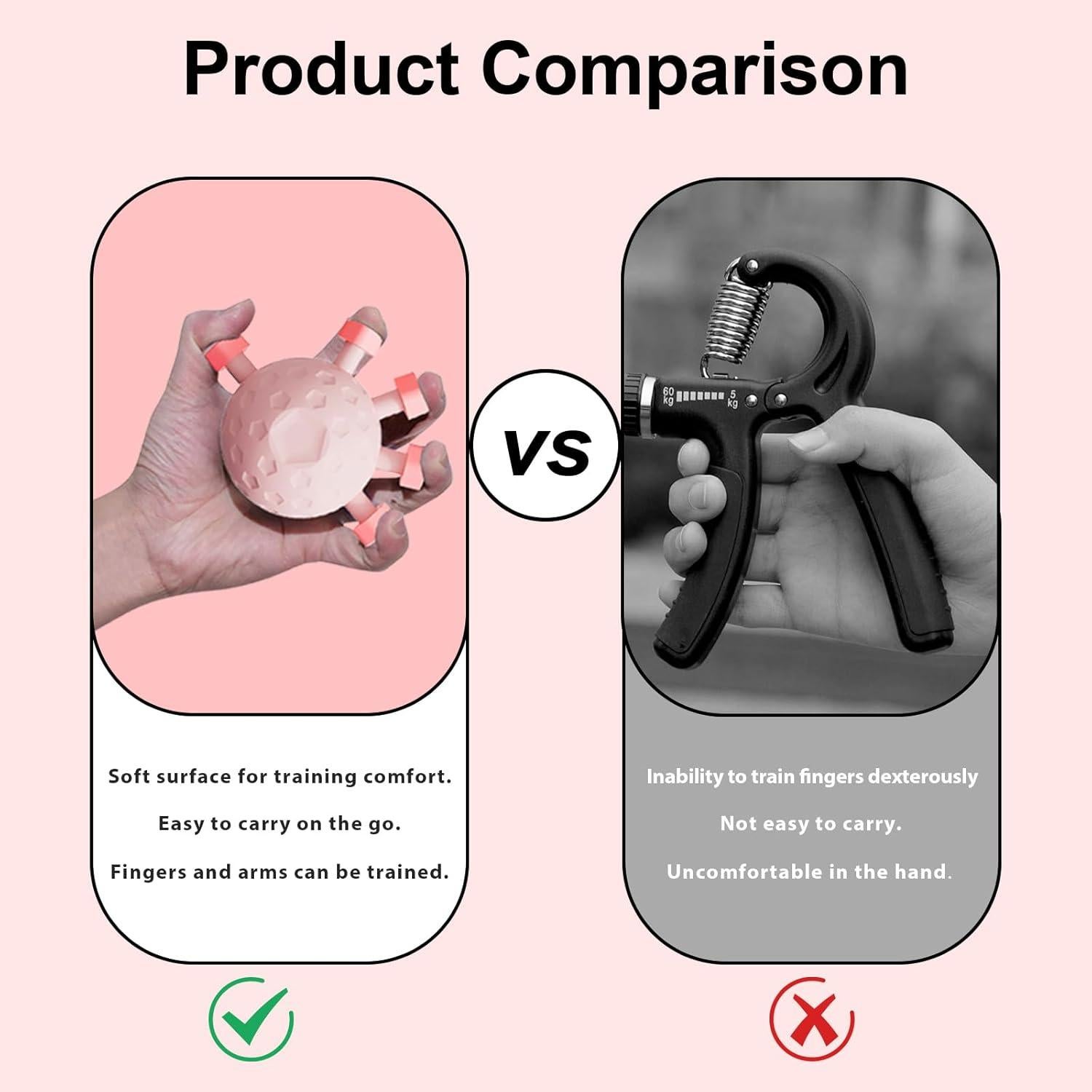 Fortalecedor de Agarre de Dedos Eastrpupira Rosa 0.14 kg