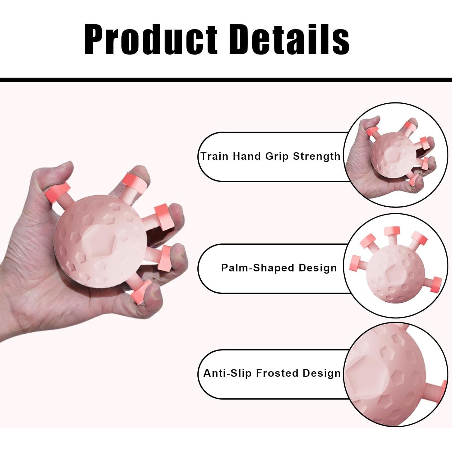 Fortalecedor de Agarre de Dedos Eastrpupira Rosa 0.14 kg