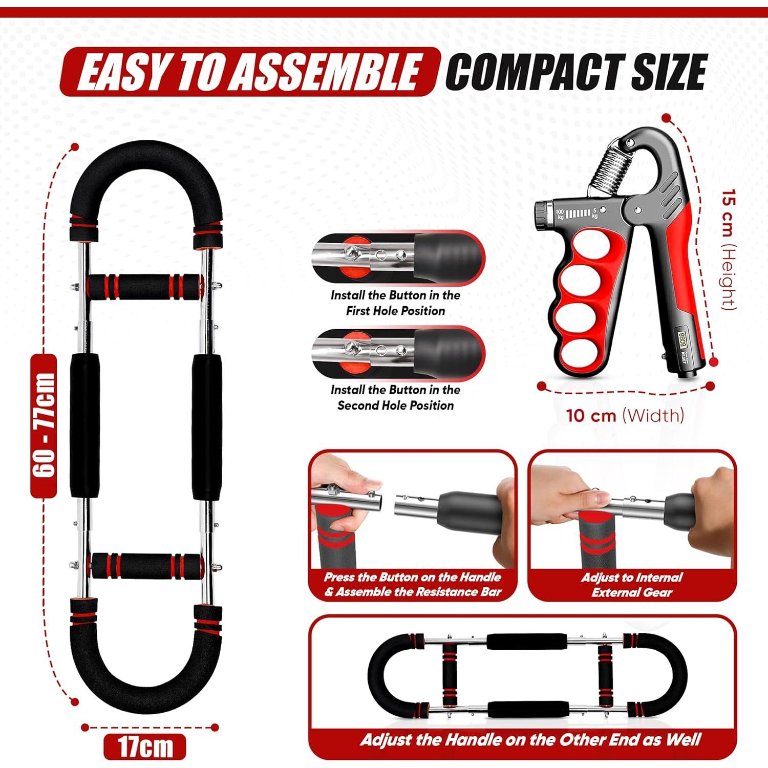 Conjunto de Entrenador de Brazos y Fortalecedor LuxUltra 2 en 1