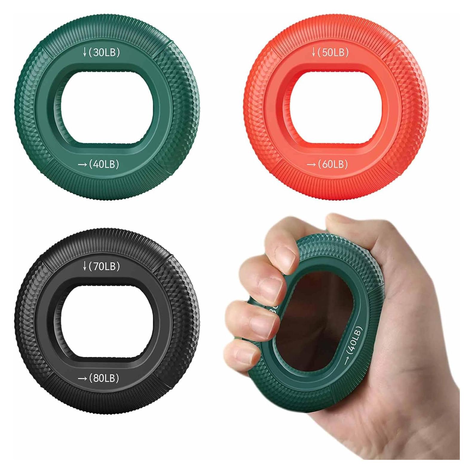 Entrenador de Fuerza de Agarre AIKESIWAY - 6 Niveles 30-80lbs