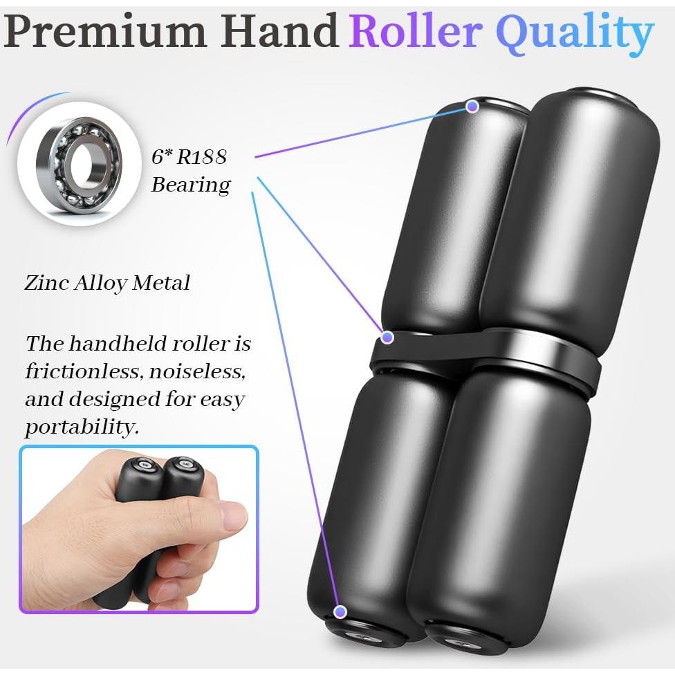 Rodillo Antiestrés de Mano Amarlozn Metal Negro 230g