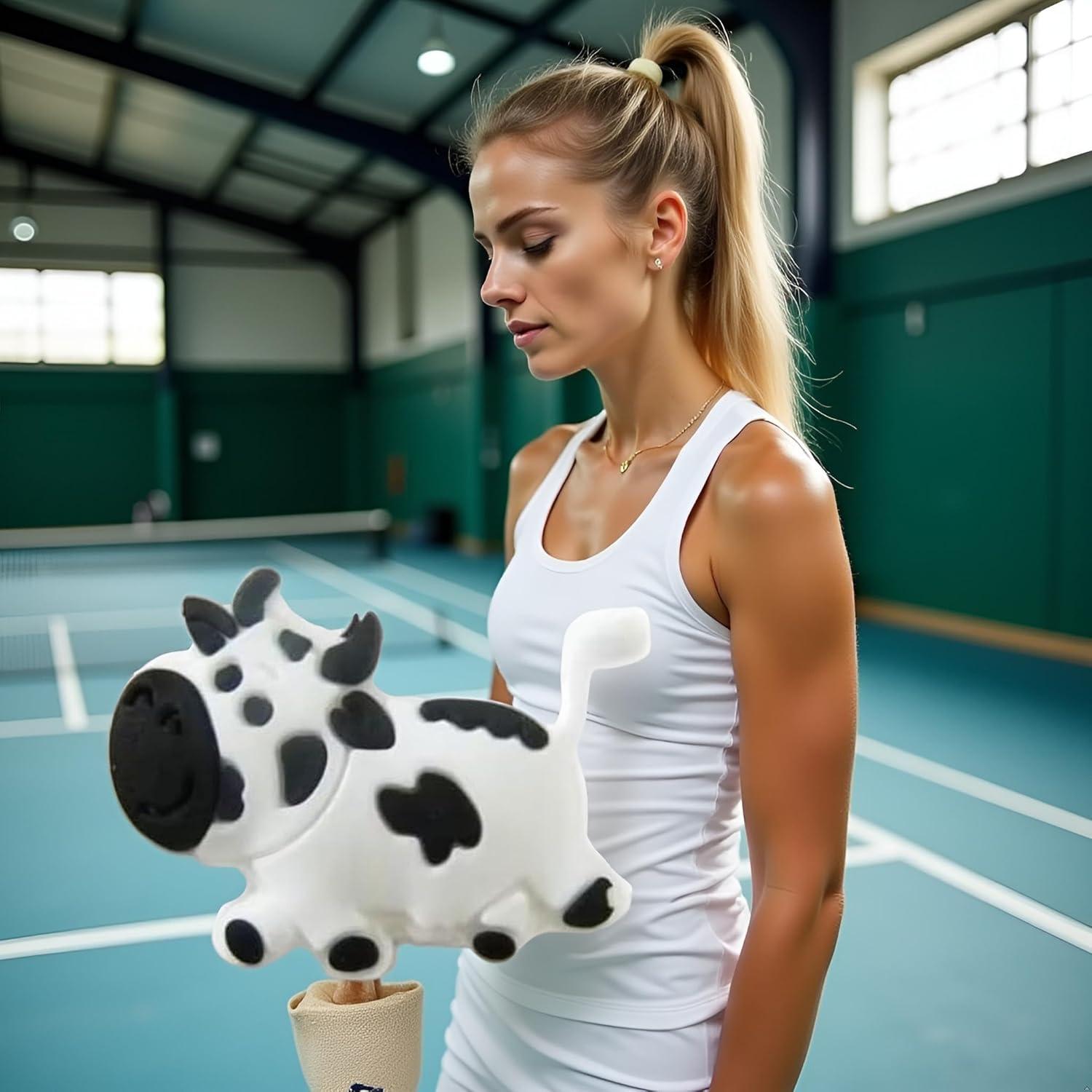 Dampener de Vibración Cauaoa Vaca Blanca para Raquetas de Tenis