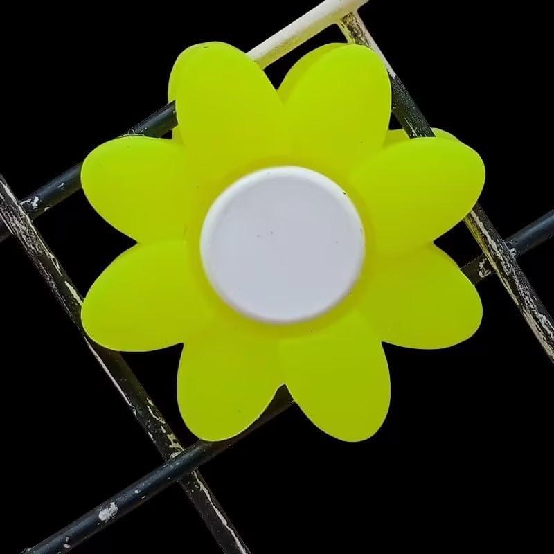 Fluorescent Yellow Flower Petals Petal Embedded Tennis Racket Vibration Dampener Soft Silicon Racket Dampener Cartoon Shape Tennis Racquet Shock Absorbers Tennis Racket for Racquetball