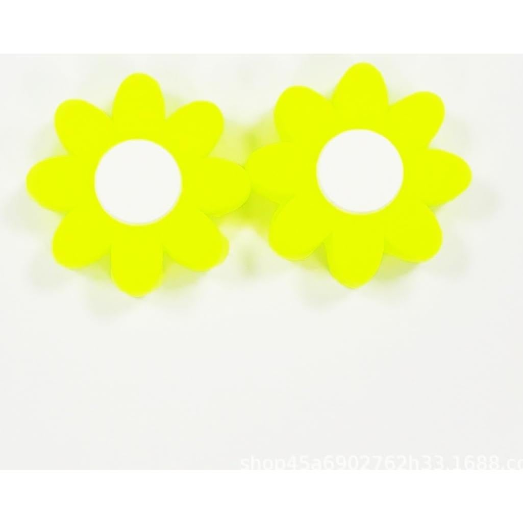 Fluorescent Yellow Flower Petals Petal Embedded Tennis Racket Vibration Dampener Soft Silicon Racket Dampener Cartoon Shape Tennis Racquet Shock Absorbers Tennis Racket for Racquetball