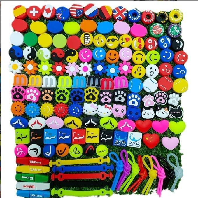 Mischievous Emoji Tennis Racket Vibration Dampener Soft Silicon Racket Dampener Cartoon Shape Tennis Racquet Shock Absorbers Tennis Racket for Racquetball