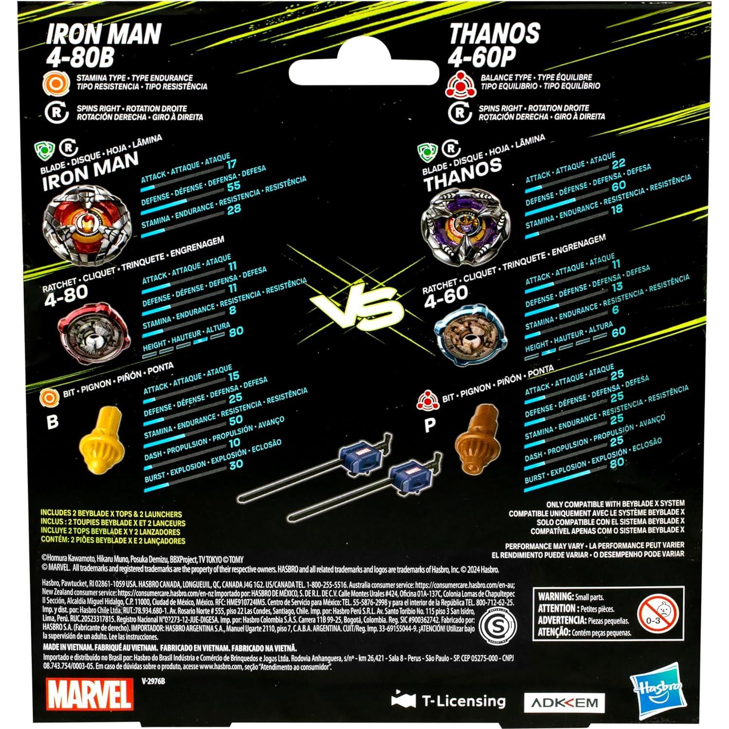 Beyblade BBX Iron Man vs Thanos Multipack - Hasbro