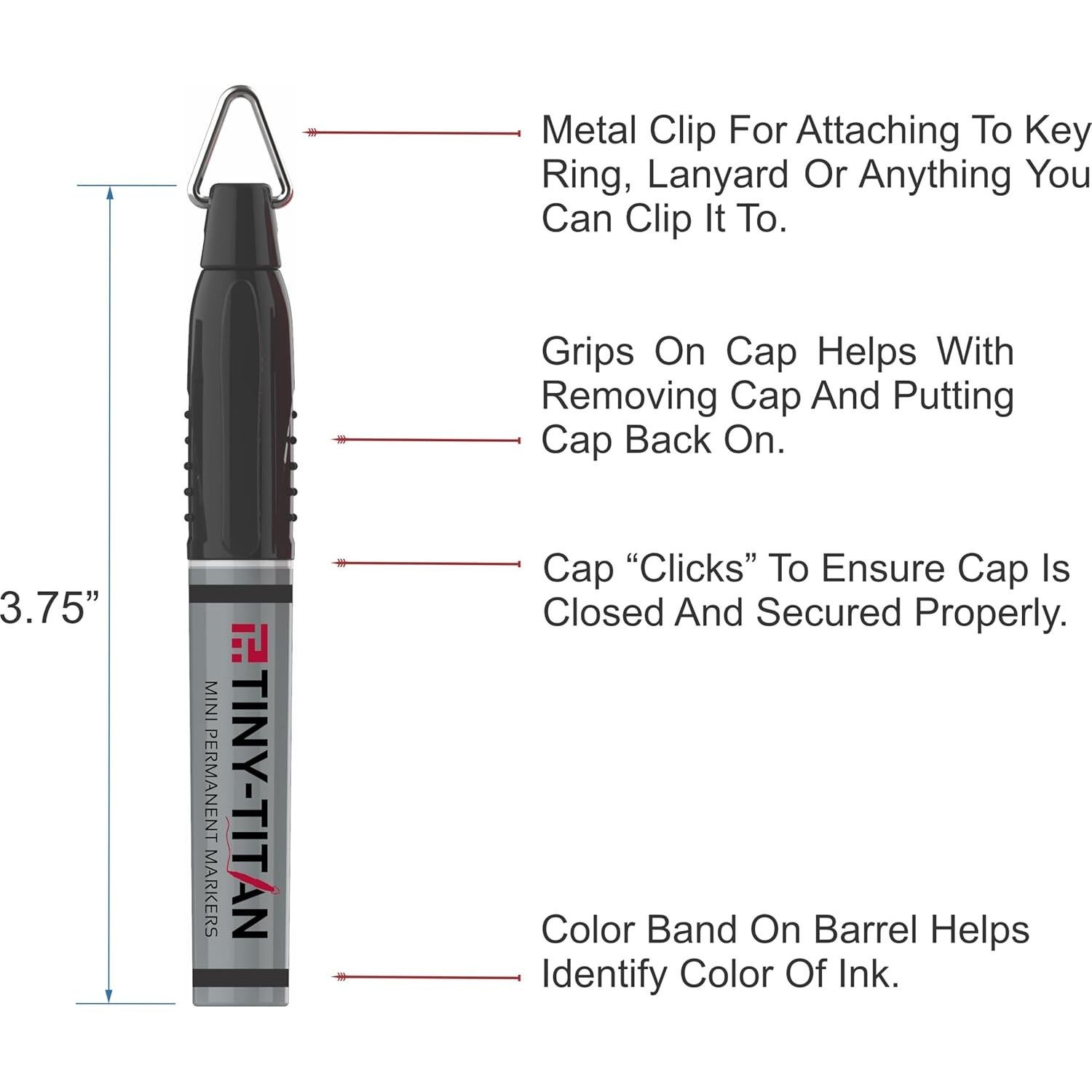 Marcadores Permanentes Mini Tiny-Titan - 6 Colores Caribeños