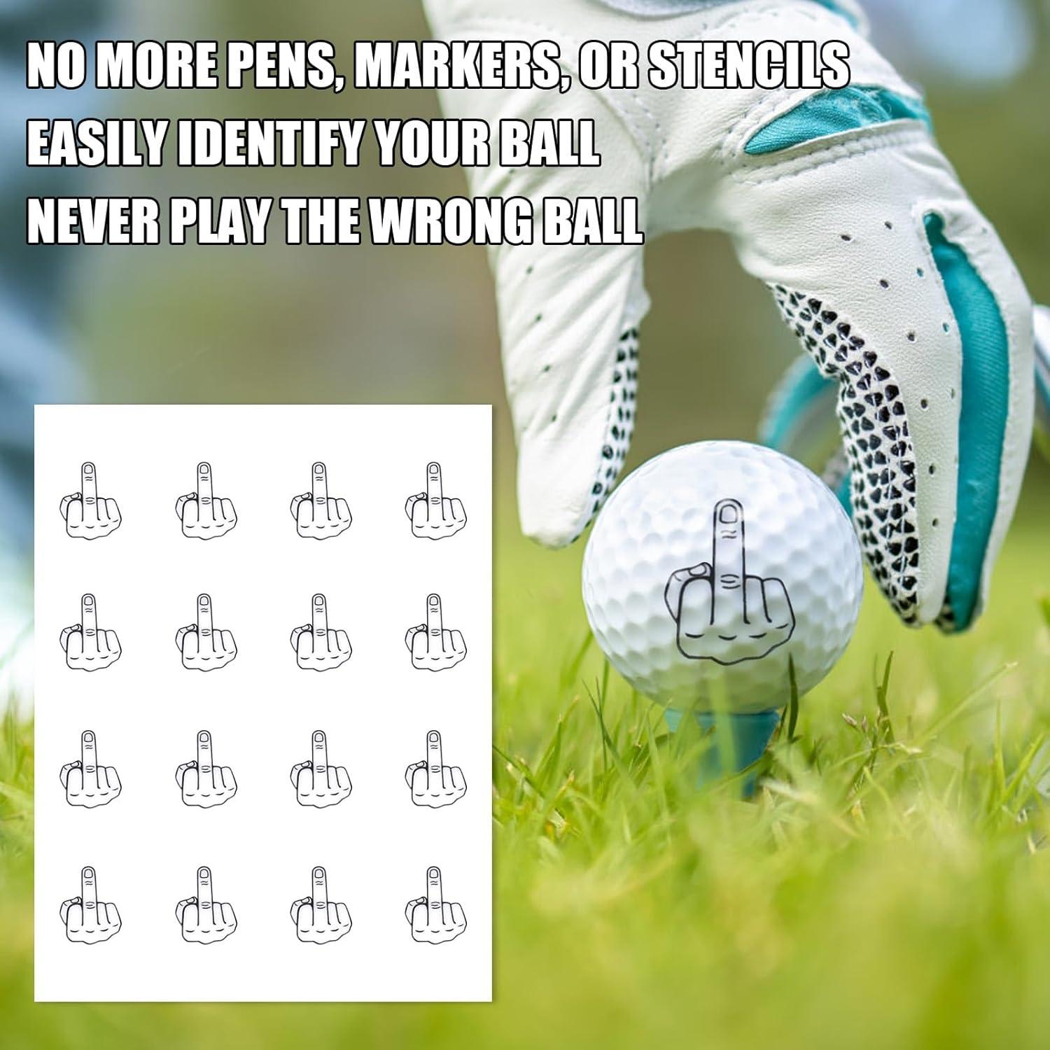 2 Hojas de Stickers para Pelotas de Golf BOXOB Dedo Medio