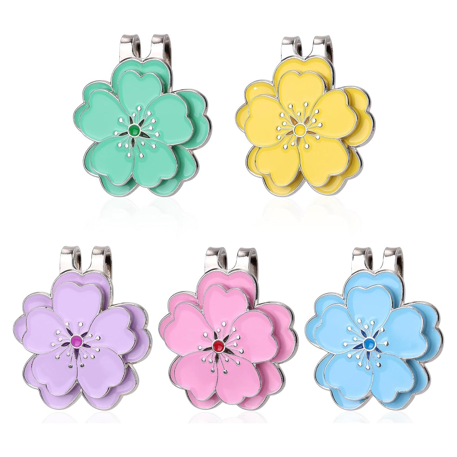 5 Clips de Sombrero con Marcadores de Golf Magnéticos Lasuroa