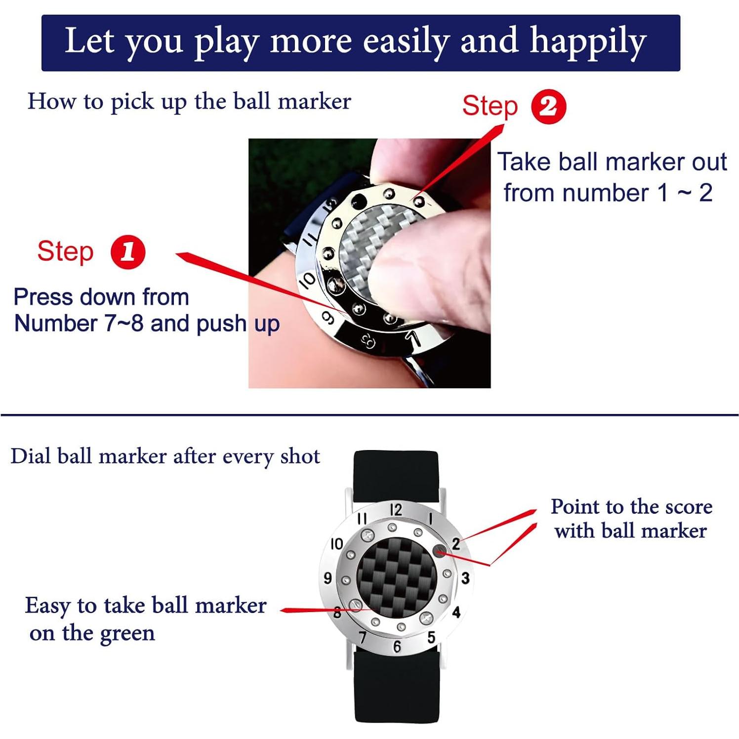 Marcador de Pelota de Golf E TRUEE con Pulsera y Contador