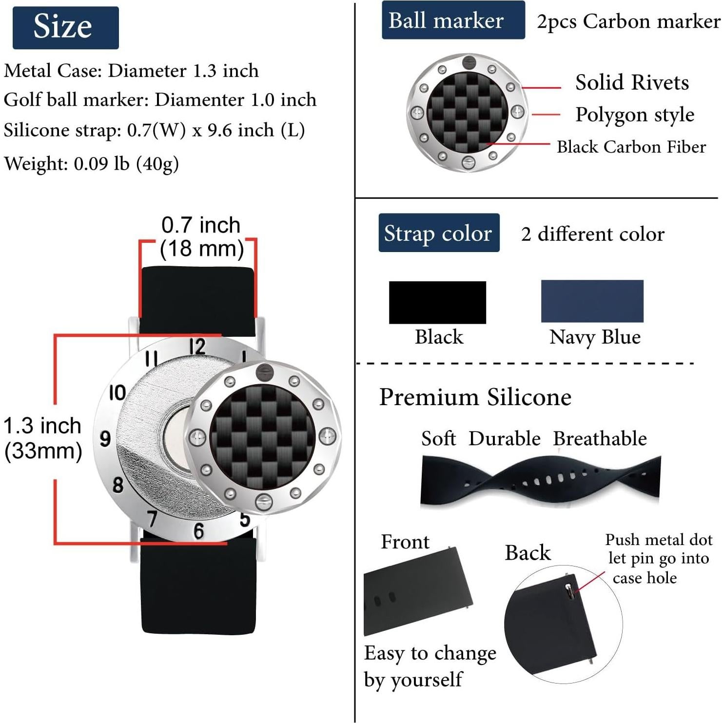 Marcador de Pelota de Golf E TRUEE con Pulsera y Contador