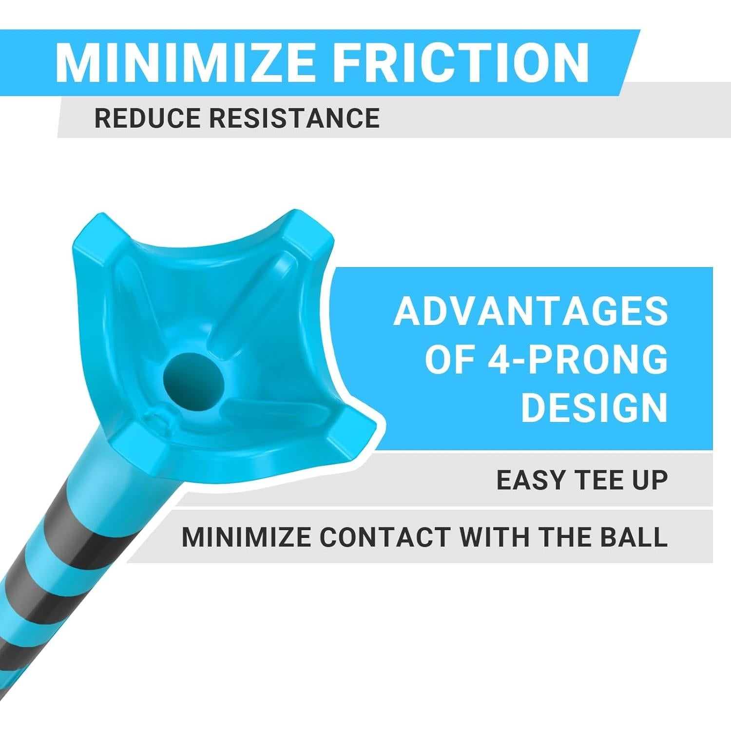 Tees de Golf Plástico Full Choice 100 Piezas 83mm Azul