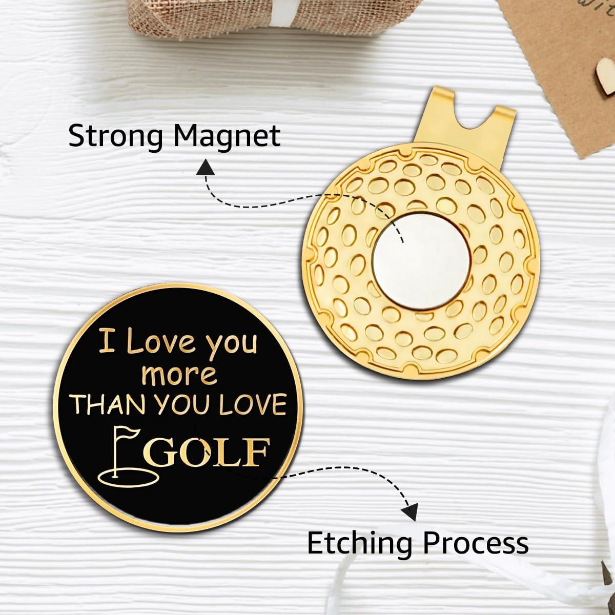 Marcador de Pelota de Golf Hafhue GM con Clip Magnético Negro Dorado