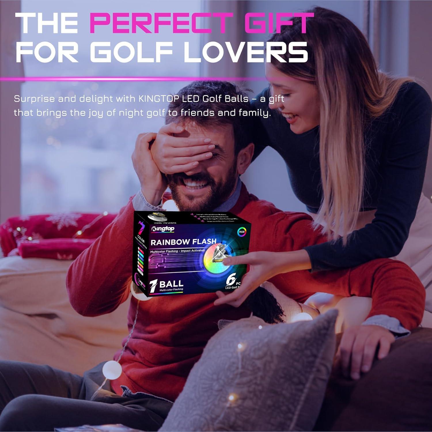 Pelotas de Golf LED KINGTOP Brillantes en la Oscuridad - 6 Piezas