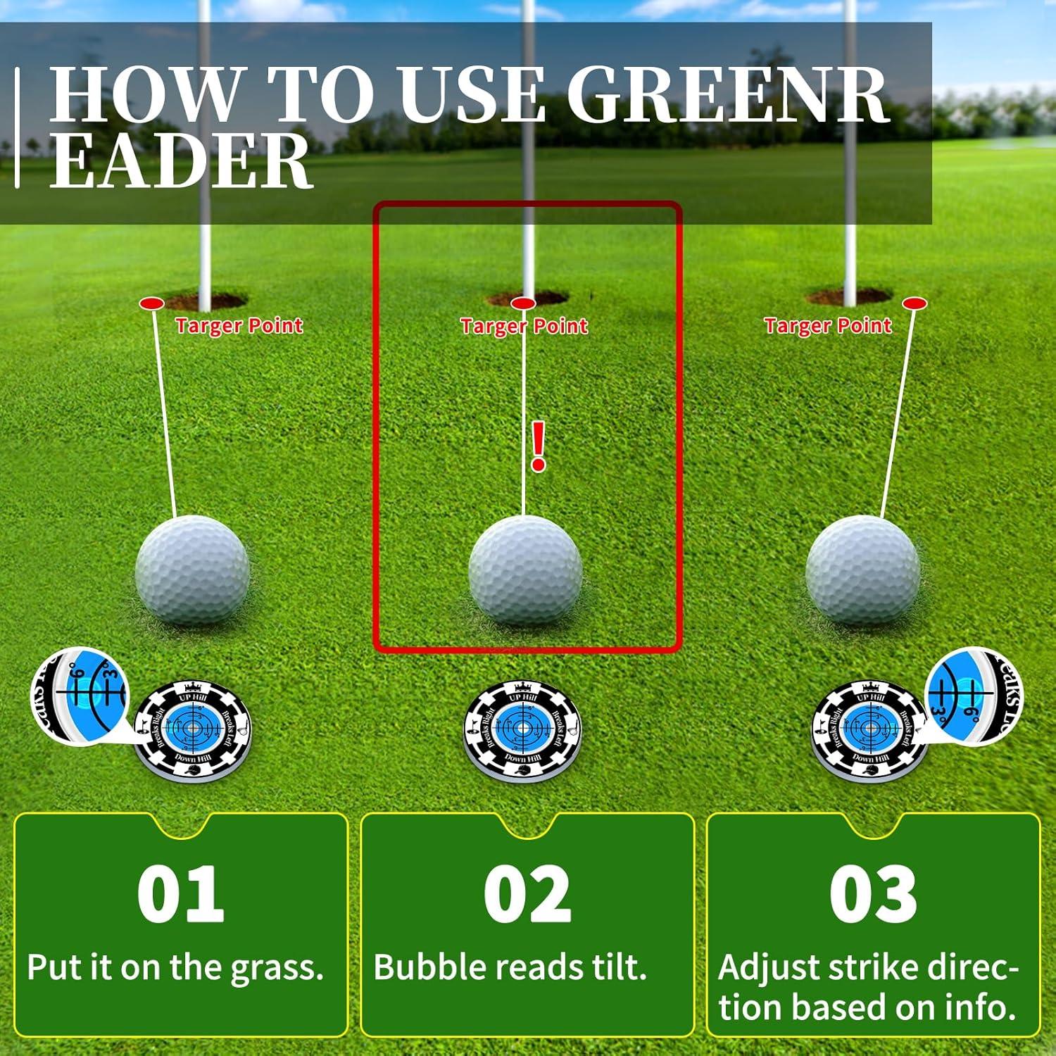 Lector de Green de Golf DESELL - Paquete de 2 Herramientas de Precisión