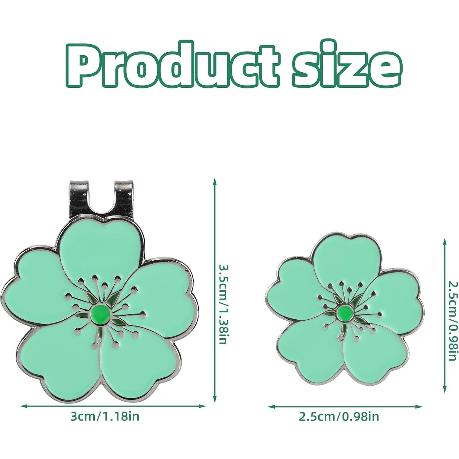 Juego de 2 marcadores de golf magnéticos Lasuroa verde